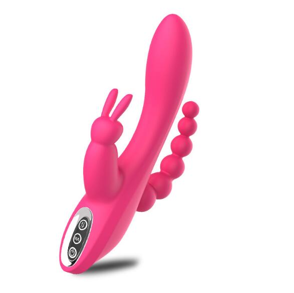 12 Speeds Waterproof Rechargeable Rabbit Vibrator G-spot and P-spot Anal Clit Stimulator Dildo Adult Sex Toys for Women