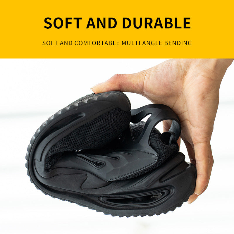 New High-Top Shoes Men's Anti-Smashing And Anti-Piercing Steel-Toed Protective Safety Shoes Lightweight And Breathable Work Shoes - Fashionner