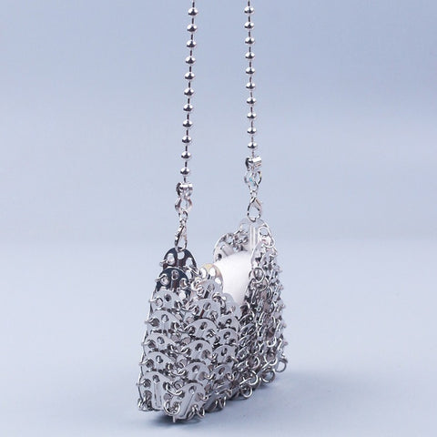 Sac à bandoulière pour téléphone portable à grande capacité avec sequins métalliques, sac fait main DIY, sac tendance pour femmes