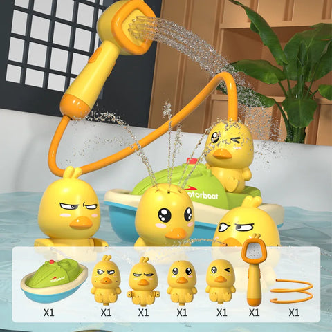 Cute Duck Electric Water Spray Bathroom Bathing Toys Baby Bath Toys Kids Bath And Shower Bathtubs Interactive Boy girl Gifts - Fashionner