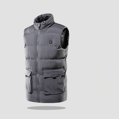Gilet intelligent chauffant électrique, gilet pour homme pour chaleur hivernale et port extérieur.