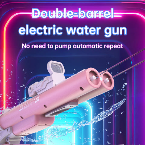 Pistolet à eau électrique à double tube, jouet de plein air pour les jeux d'eau et les batailles