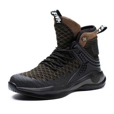 High-Top Men's Anti-Smashing And Anti-Piercing Steel-Toed Safety Shoes Lightweight Protective Work Shoes - Fashionner