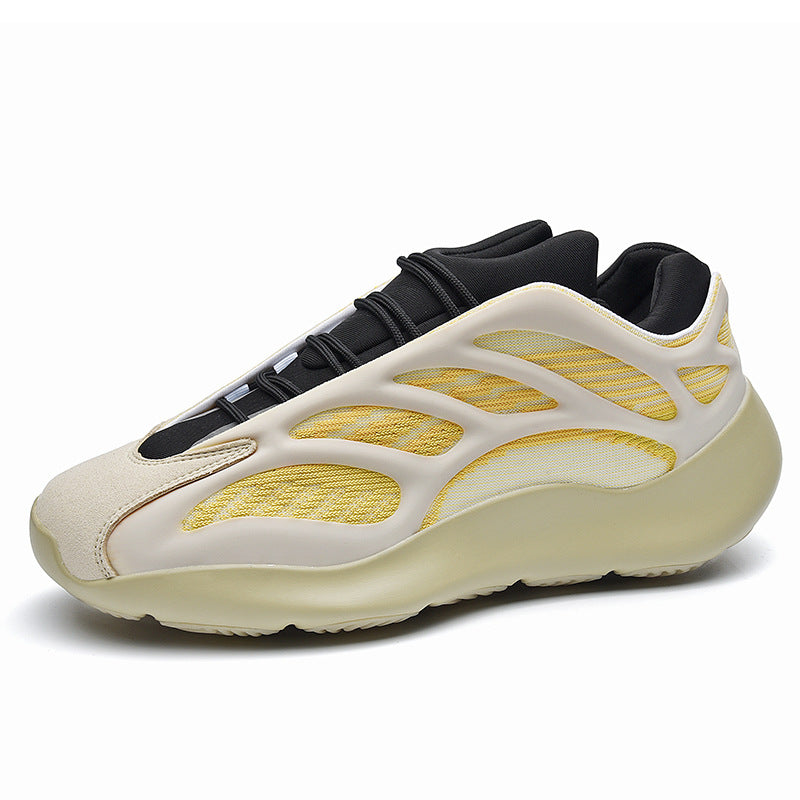 Men Shoes Causal Fashion Coconut Dad Shoes Male Non-slip Sneakers Lace-up Flats Breathable Running Sports Clunky Sneaker - Fashionner