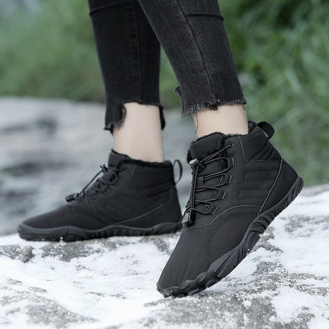 Five Finger Outdoor Sports Cotton Shoes, Men's and Women's Plush Warm Boots, Wear resistant, Non slip, Snow Boots, Winter Thickened Couple Shoes - Fashionner