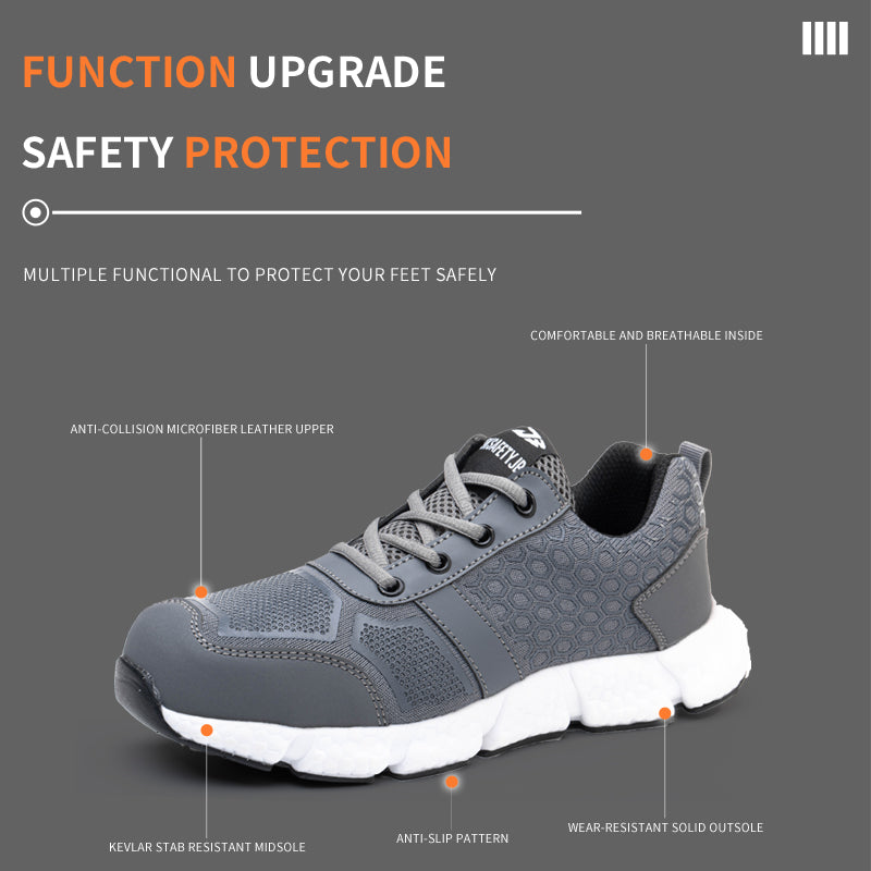 Men's Lightweight Breathable Sports Shoes Safety Shoes Safety Protection Anti-Smash And Anti-Stab Work Safety Shoes - Fashionner