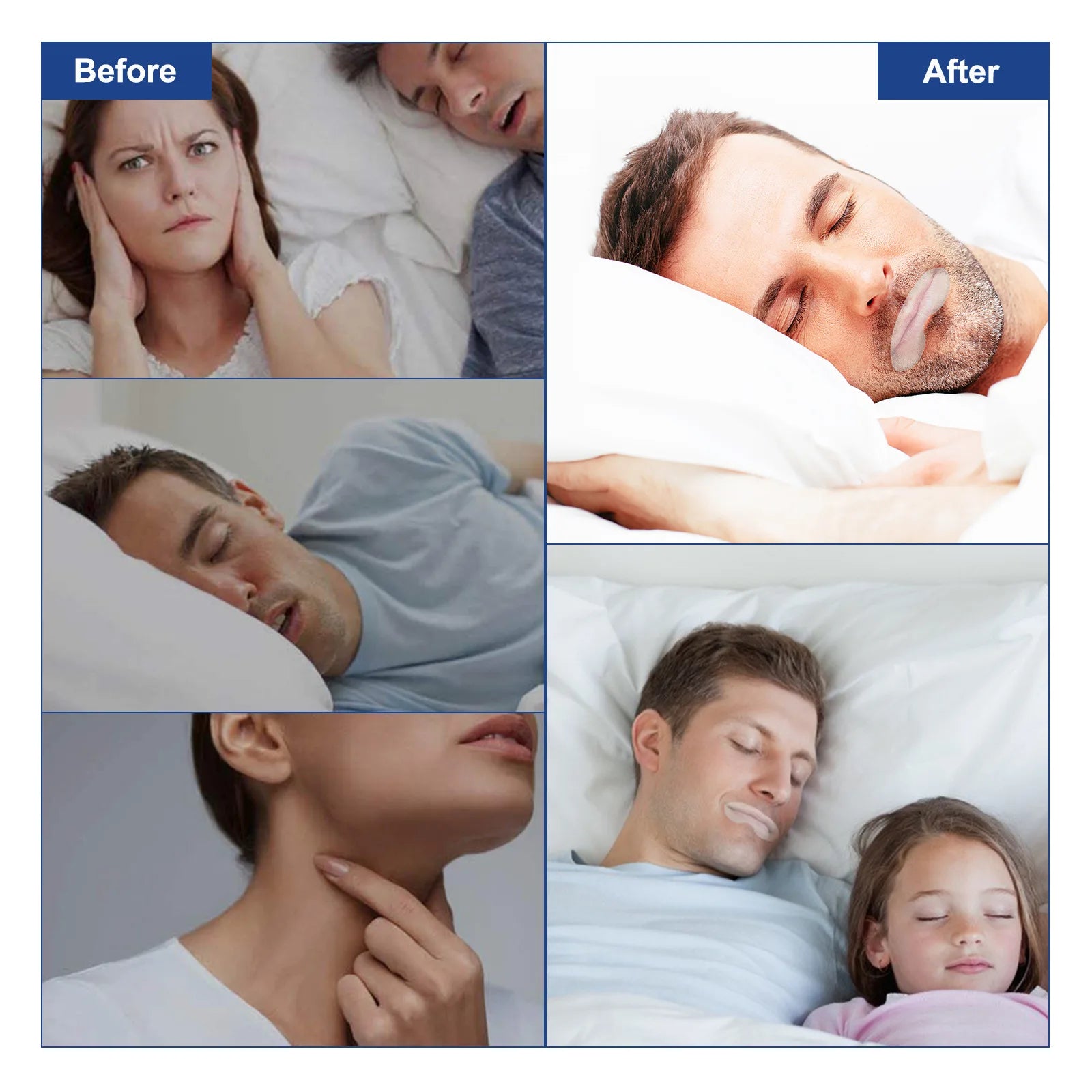 ELAIMEI Anti Snoring Sleep Strips Disposable Gentle Mouth Tape for Better Nose Breathing Reduce Mouth Dryness Sore Throat - Fashionner