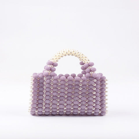 Sac à main de dîner perlé Bayberry Ball Robe Design de niche tissé à la main Sac carré Bayberry perlé