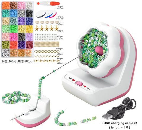 Electric automatic beading machine beading bowl DIY manual beading machine soft ceramic rice bead beading tool beading tool - Fashionner