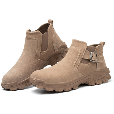 Safety Shoes Anti Smashing And Anti Piercing Steel Toe Cap Anti Skid And Wear Resistant Work Shoes With Rubber Sole - Fashionner