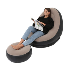 Iatable Air Mattress Lazy Sofa Deck Chair Comfortable Leg Stool Rest Single Beanbag for home and Outdoor Use - Fashionner