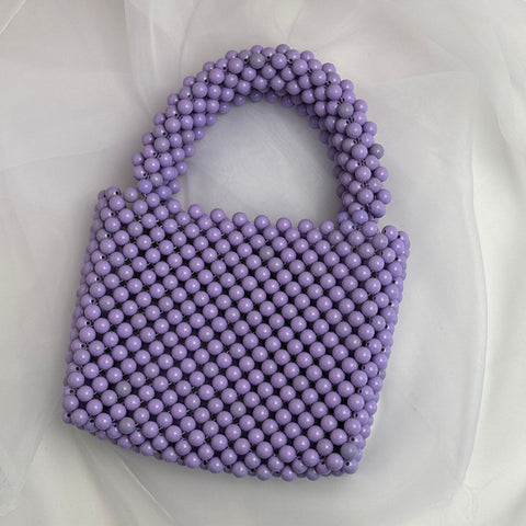 Sacs perles à la mode, sacs à main perles de couleur unie