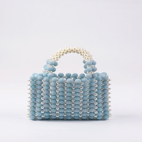 Sac à main de dîner perlé Bayberry Ball Robe Design de niche tissé à la main Sac carré Bayberry perlé