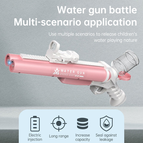 Pistolet à eau électrique à double tube, jouet de plein air pour les jeux d'eau et les batailles
