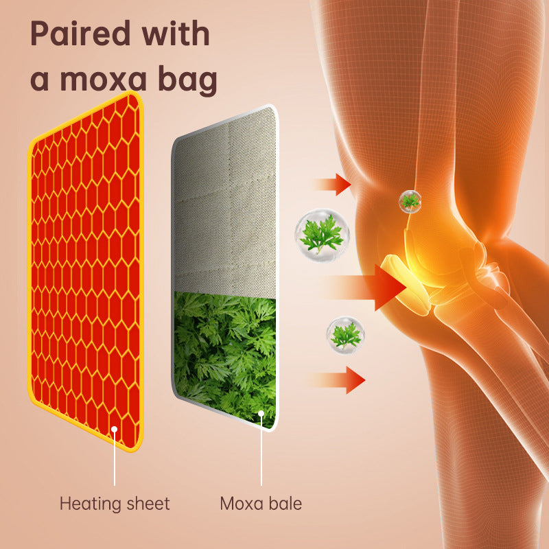 Electric heating knee massage instrument, vibration moxibustion, shoulder and elbow joint pain, hot compress knee massager for old cold legs - Fashionner