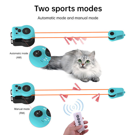 Jouets pour chats automatiques/télécommandés, roue d'exercice interactive pour chats avec vitesse réglable, jouet de chasse simulée pour chats d'intérieur