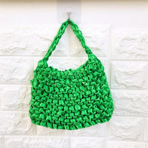 Sac à ruban Hyuna sac tissé sac crochet sac à foulard en soie sac de téléphone portable d'été pour femme sac à main