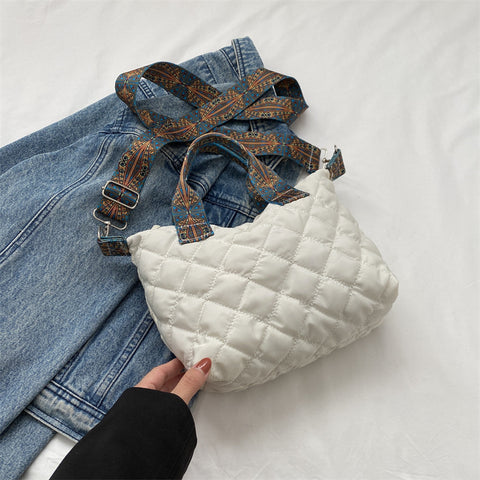 Buy Casual Handbag Simple Shoulder Bag Stylish Crossbody Bag Quilted Korean Style Tote Bag online at Fashionner