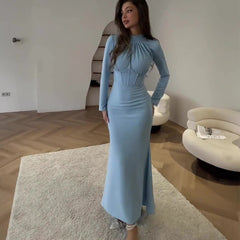 Autumn Fashion Style Long sleeved Rugged Split Irregular Long Dress Women's Dress - Fashionner