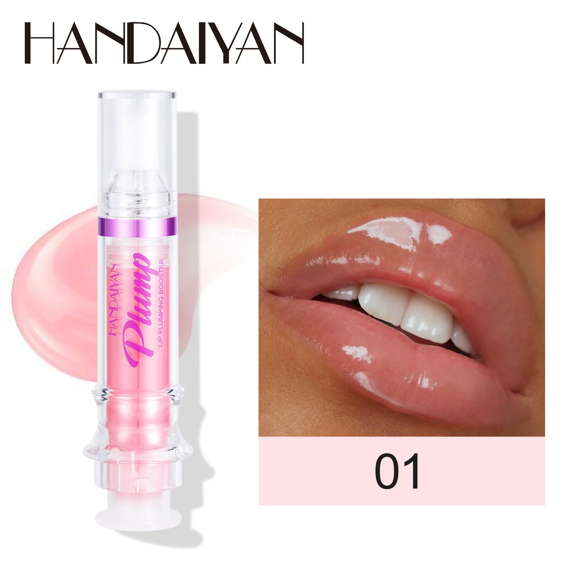 HANDAIYAN PLUMP & POUT Lip Plumping Booster Gloss, High Shine for Plumper Looking Lips,Extreme Shine Crystal Volume Lip Oil - Fashionner