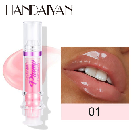 HANDAIYAN PLUMP & POUT Lip Plumping Booster Gloss, High Shine for Plumper Looking Lips,Extreme Shine Crystal Volume Lip Oil - Fashionner