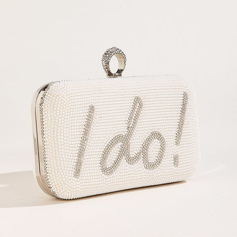 Sacs de soirée pour femmes I Do, pochettes de mariée, perles, bourse de mariage, sac à bandoulière tendance de marque avec chaîne