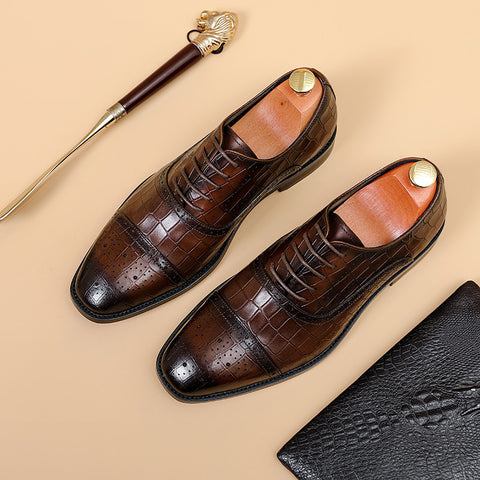 Business fashion oxford formal leather soft walking style dress shoes for men - Fashionner