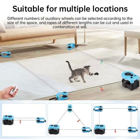 Jouets pour chats automatiques/télécommandés, roue d'exercice interactive pour chats avec vitesse réglable, jouet de chasse simulée pour chats d'intérieur
