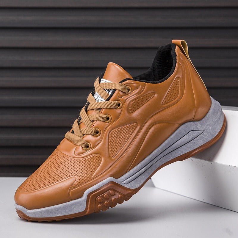 Single Cotton Casual Shoes Of The Same Style Men's Winter New Thickened Thermal Leather Shoes Fashion Korean Leather Plush Shoes - Fashionner