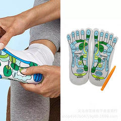 Five Finger Socks Health Care Socks Creative Acupoint Map Foot Massage Socks Cotton Socks - Fashionner