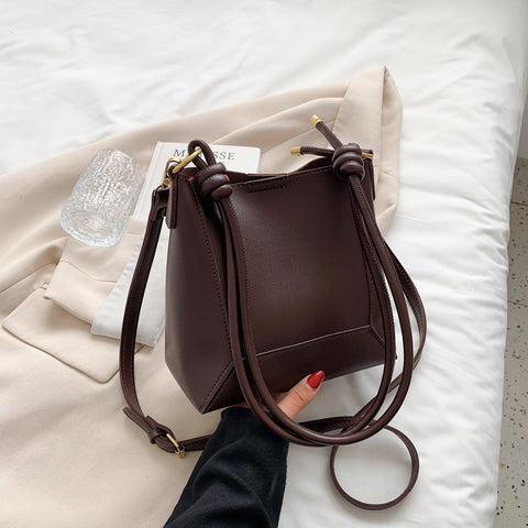 Sac à bandoulière simple grande capacité à la mode, sac seau texturé rétro, sac pour femme