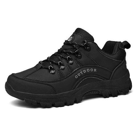Oversized hiking shoes Men's autumn and winter outdoor sneakers leather low top hiking shoes - Fashionner