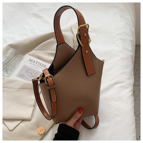 Sac pour femmes rétro, mode décontractée, sac à bandoulière rouge, sac seau portatif pour femmes.
