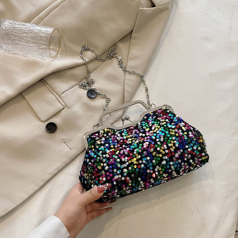 Nouveau sac à main à bandoulière tendance mode Sac de soirée niche à paillettes