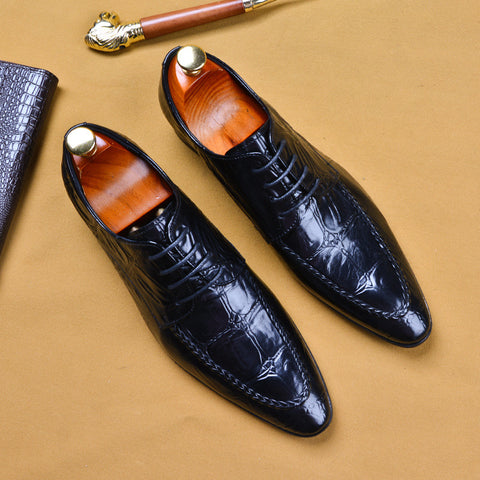 Mens Formal Shoes Leather Party Dance Mens Dress Shoes Leren Schoenen Stylish Leather Formal Man Shoes - Fashionner