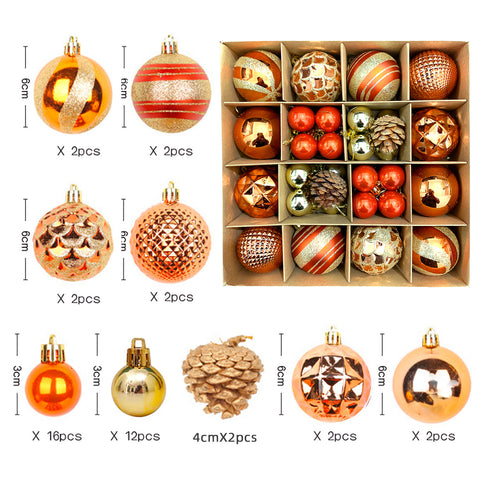 Décoration de Noël 6cm boule électrolytique boule en plastique boule peinte de forme spéciale cadeau de boule de Noël pendentif de sapin de Noël