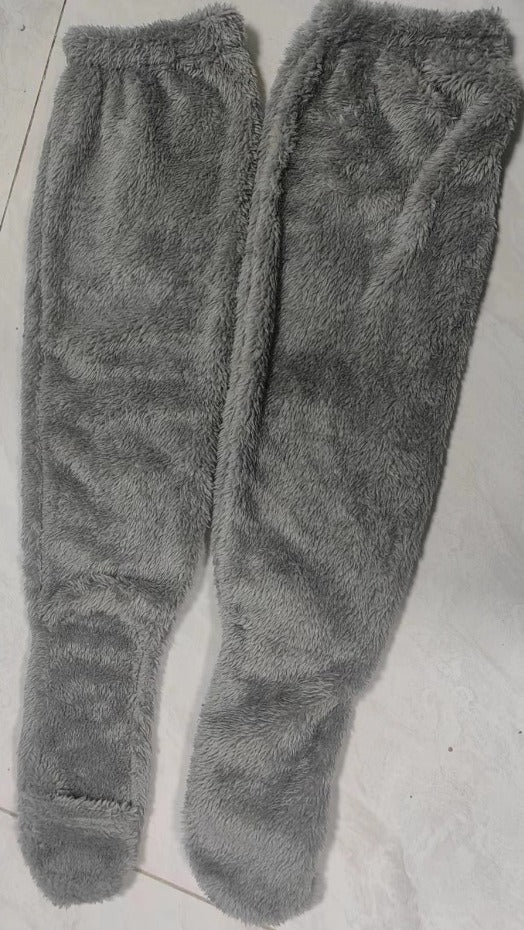 Indoor Plush Warmth Long Socks Cute Fuzzy Socks Over Knee Winter Leg Warmers Plush Sock Slippers Cozy Stocking - Fashionner