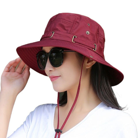 Buy Eight-Button Head Circumference 54-59Cm Foldable Breathable Sun Hat online at Fashionner