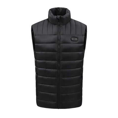 Nouveau gilet chauffant intelligent d'hiver, col montant chauffant électrique, fonction d'extinction de lumière en un clic tendance