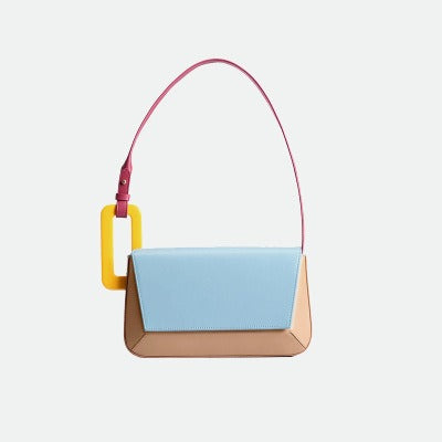 Underarm bag, female niche design, geometric small square bag, high-end texture, portable shoulder bag