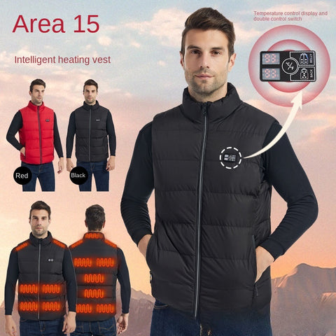 Gilet chauffant intelligent d'hiver, gilet chauffant électrique, rechargeable et chaud, vêtements chauffants électriques anti-froid, corps entier