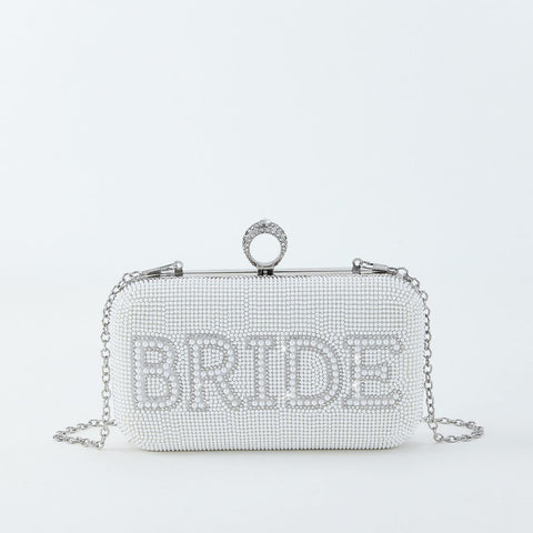 Sacs de soirée pour femmes I Do, pochettes de mariée, perles, bourse de mariage, sac à bandoulière tendance de marque avec chaîne