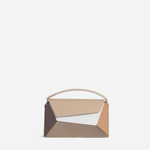 Sac à main femme forme géométrique couleur contrastée épissure Sac carré Sac à bandoulière