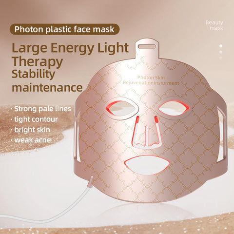 Masque Facial LED en Silicone pour Soins de la Peau, 8 Couleurs, Thérapie par Lumière Rouge Infrarouge, Masque Facial LED de Beauté
