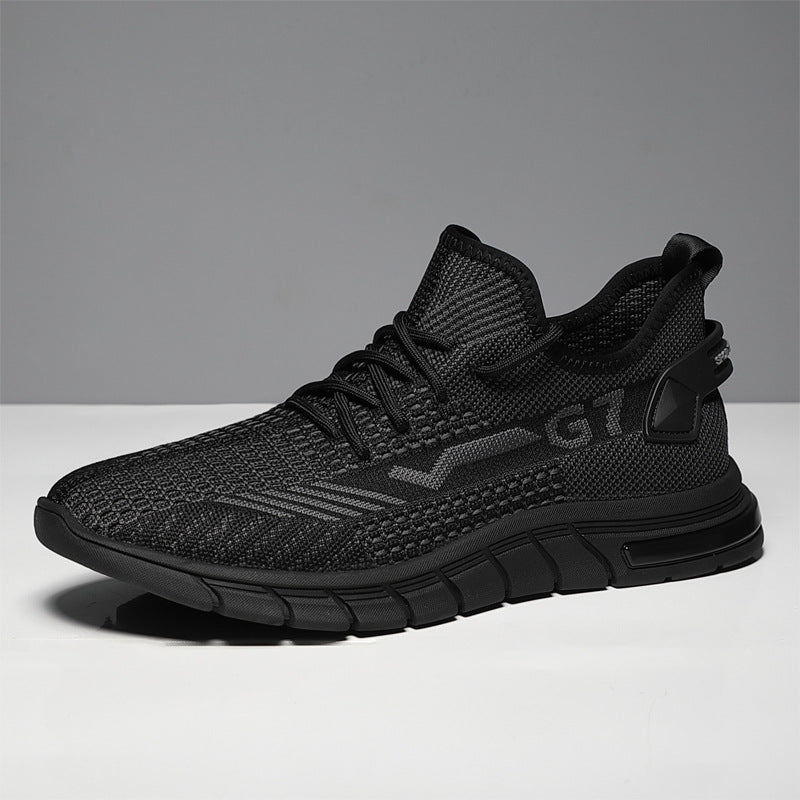 Flying Woven Sports Men's Shoes Summer Breathable Casual Shoes New Trend Mesh Coconut Shoes Men's Running Shoes - Fashionner