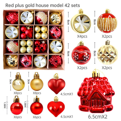 Décoration de Noël 6cm boule électrolytique boule en plastique boule peinte de forme spéciale cadeau de boule de Noël pendentif de sapin de Noël