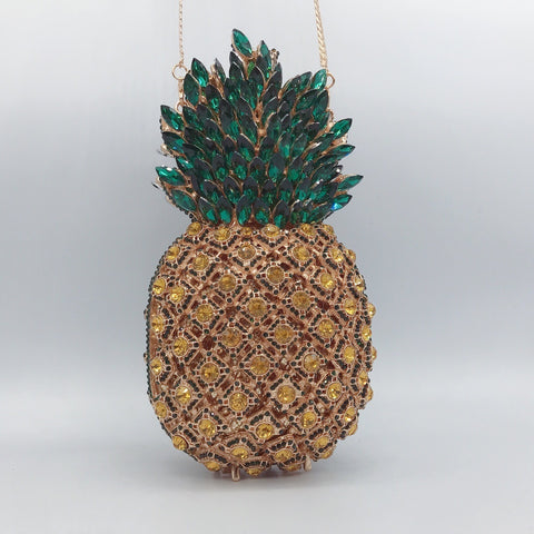Pochette de Soirée Diamant Ananas Sac à Main Entièrement Diamanté pour Fête ou Banquet