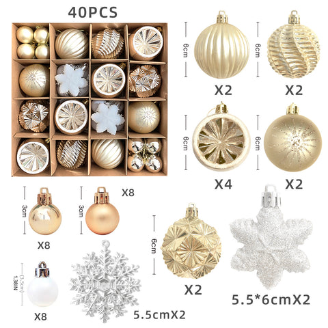 Décoration de Noël 6cm boule électrolytique boule en plastique boule peinte de forme spéciale cadeau de boule de Noël pendentif de sapin de Noël