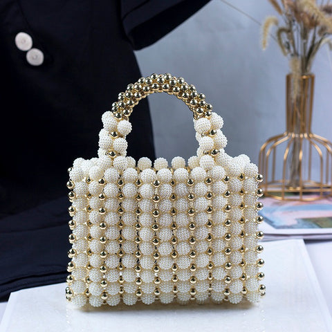 Sac à main de dîner perlé Bayberry Ball Robe Design de niche tissé à la main Sac carré Bayberry perlé