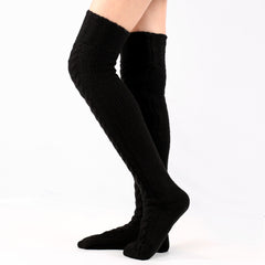 Autumn And Winter Knitting Knee Length Stockings Women's Lengthened Floor Stockings Wool Pile Stockings - Fashionner